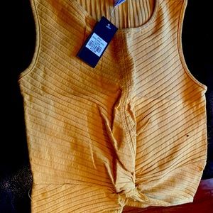Mustard color ribbed top new with tag